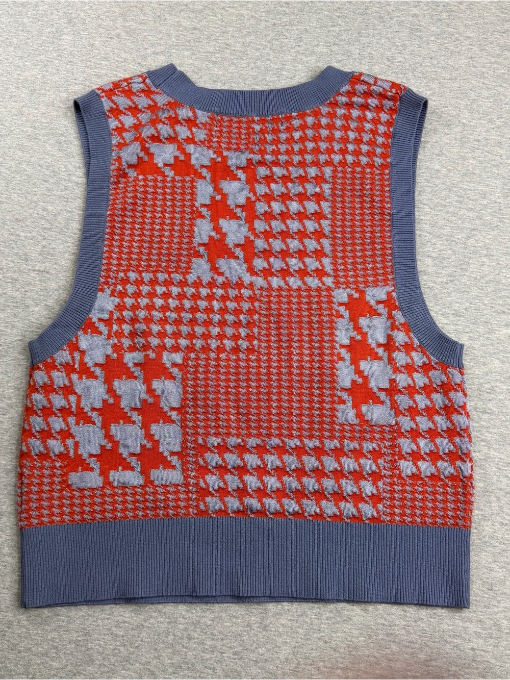 Ray BEAMS Tokyo fashion Patchwork Sweater Vest Women Small Preppy Academic Chic - Picture 8 of 9